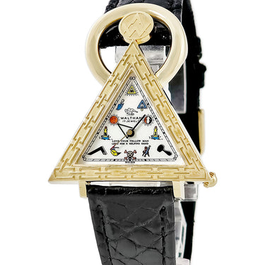 腕時計 ウォルサム WALTHAM フリーメイソン トライアングル 96380.74 手巻き メンズ K18YG無垢 シルバー 三角形 アンティーク 限定