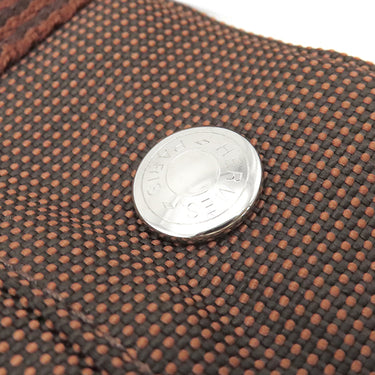 エルメス HERMES エールラインPM ブラウン キャンバス トートバッグ シルバー金具 茶