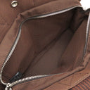 エルメス HERMES エールラインPM ブラウン キャンバス トートバッグ シルバー金具 茶