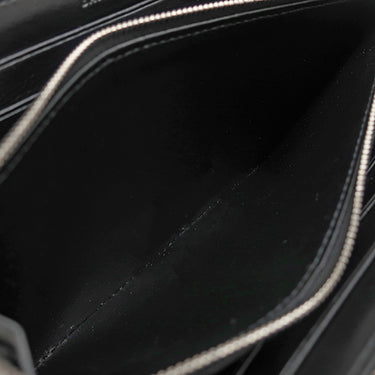 バレンシアガ BALENCIAGA ラウンドファスナー ブラック レザー 長財布 シルバー金具 黒