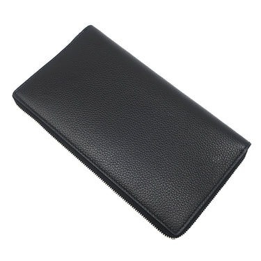 バレンシアガ BALENCIAGA ラウンドファスナー ブラック レザー 長財布 シルバー金具 黒