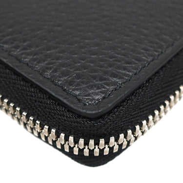 バレンシアガ BALENCIAGA ラウンドファスナー ブラック レザー 長財布 シルバー金具 黒