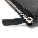 バレンシアガ BALENCIAGA ラウンドファスナー ブラック レザー 長財布 シルバー金具 黒