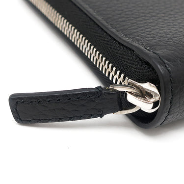 バレンシアガ BALENCIAGA ラウンドファスナー ブラック レザー 長財布 シルバー金具 黒