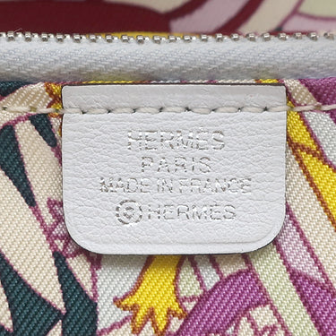 エルメス HERMES アザップロング シルクイン ラ パティスリーフランセーズ ブルーブリュム ヴォースイフト 長財布 シルバー金具 水色 ラウンドファスナー