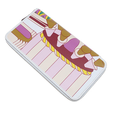 エルメス HERMES アザップロング シルクイン ラ パティスリーフランセーズ ブルーブリュム ヴォースイフト 長財布 シルバー金具 水色 ラウンドファスナー