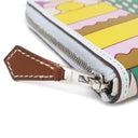 エルメス HERMES アザップロング シルクイン ラ パティスリーフランセーズ ブルーブリュム ヴォースイフト 長財布 シルバー金具 水色 ラウンドファスナー