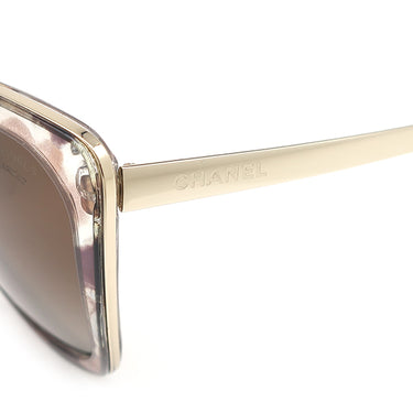 シャネル CHANEL サイドロゴ 57□20 4209 ブラウン プラスチック 真鍮 サングラス シャンパンゴールド金具 POLARIZED