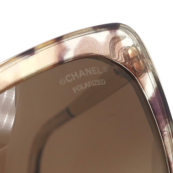シャネル CHANEL サイドロゴ 57□20 4209 ブラウン プラスチック 真鍮