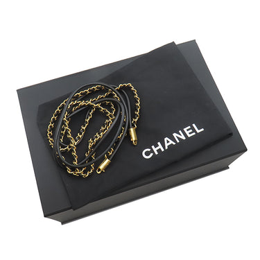 シャネル CHANEL シャネル22 ミニ レザー チェーンショルダー ブラック レザー ショルダーバッグ ゴールド金具 黒 パールロゴチェーン