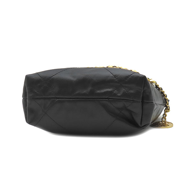 シャネル CHANEL シャネル22 ミニ レザー チェーンショルダー ブラック