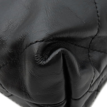 シャネル CHANEL シャネル22 ミニ レザー チェーンショルダー ブラック レザー ショルダーバッグ ゴールド金具 黒 パールロゴチェーン