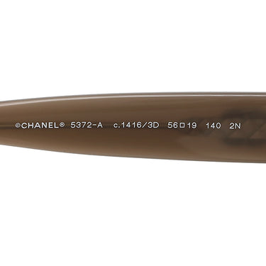 シャネル CHANEL ココマーク 56□19 5315-A ブラウンベージュ プラスチック サングラス シルバー金具 オーバル