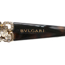 ブルガリ BVLGARI キャッツアイ 55□17 8162-B-F ブラウン プラスチック メタル ラインストーン サングラス ゴールド金具 マーブル柄 フラワーモチーフ