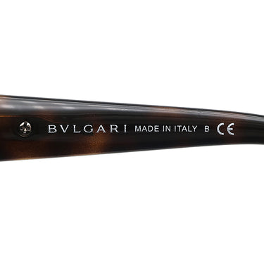 ブルガリ BVLGARI キャッツアイ 55□17 8162-B-F ブラウン プラスチック メタル ラインストーン サングラス ゴールド金具 マーブル柄 フラワーモチーフ