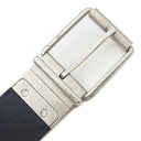 ルイヴィトン LOUIS VUITTON サンチュール ボストン 95 M9389 ネイビー×オレンジ レザー ダミエアンフィニ ベルト シルバー金具 紺 リバーシブル 40MM カット済