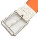 ルイヴィトン LOUIS VUITTON サンチュール ボストン 95 M9389 ネイビー×オレンジ レザー ダミエアンフィニ ベルト シルバー金具 紺 リバーシブル 40MM カット済