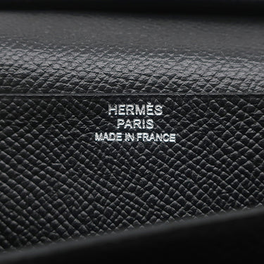 エルメス HERMES ベアンスフレ ブラック ヴォーエプソン 長財布 シルバー金具 黒 二つ折り財布