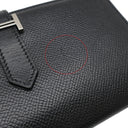 エルメス HERMES ベアンスフレ ブラック ヴォーエプソン 長財布 シルバー金具 黒 二つ折り財布