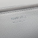 ミュウミュウ MIU MIU 二つ折り ロゴ 5MH109 グレー レザー 長財布 シルバー金具 ロングウォレット カードケース付き