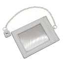 ミュウミュウ MIU MIU 二つ折り ロゴ 5MH109 グレー レザー 長財布 シルバー金具 ロングウォレット カードケース付き