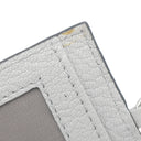 ミュウミュウ MIU MIU 二つ折り ロゴ 5MH109 グレー レザー 長財布 シルバー金具 ロングウォレット カードケース付き