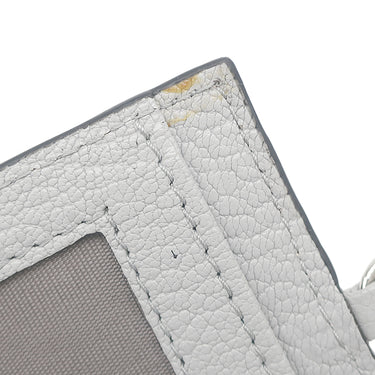 ミュウミュウ MIU MIU 二つ折り ロゴ 5MH109 グレー レザー 長財布 シルバー金具 ロングウォレット カードケース付き