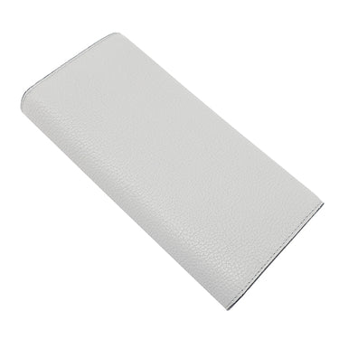 ミュウミュウ MIU MIU 二つ折り ロゴ 5MH109 グレー レザー 長財布 シルバー金具 ロングウォレット カードケース付き