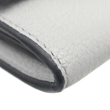 ミュウミュウ MIU MIU 二つ折り ロゴ 5MH109 グレー レザー 長財布 シルバー金具 ロングウォレット カードケース付き