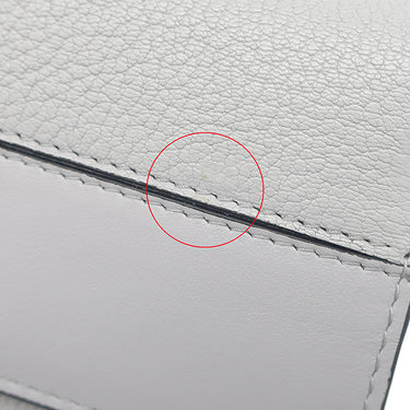 ミュウミュウ MIU MIU 二つ折り ロゴ 5MH109 グレー レザー 長財布 シルバー金具 ロングウォレット カードケース付き