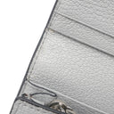 ミュウミュウ MIU MIU 二つ折り ロゴ 5MH109 グレー レザー 長財布 シルバー金具 ロングウォレット カードケース付き