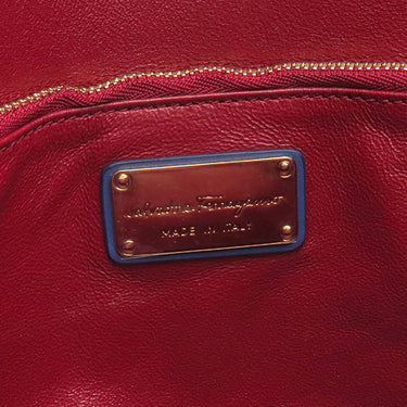 サルヴァトーレ・フェラガモ Salvatore Ferragamo ガンチーニ 21 E990 ブルー レザー 2WAYバッグ ゴールド金具 青 ショルダー