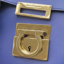 サルヴァトーレ・フェラガモ Salvatore Ferragamo ガンチーニ 21 E990 ブルー レザー 2WAYバッグ ゴールド金具 青 ショルダー