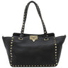 ヴァレンティノ VALENTINO ロックスタッズ トート ブラック レザー 2WAYバッグ シャンパンゴールド金具 黒 ショルダー