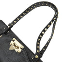 ヴァレンティノ VALENTINO ロックスタッズ トート ブラック レザー 2WAYバッグ シャンパンゴールド金具 黒 ショルダー