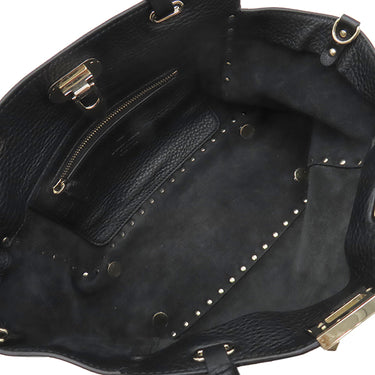 ヴァレンティノ VALENTINO ロックスタッズ トート ブラック レザー 2WAYバッグ シャンパンゴールド金具 黒 ショルダー
