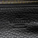 ヴァレンティノ VALENTINO ロックスタッズ トート ブラック レザー 2WAYバッグ シャンパンゴールド金具 黒 ショルダー