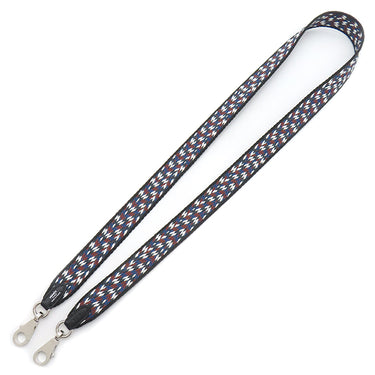 エルメス HERMES バンドリエール サングル ジグザグ ブラック×ホワイト×ディープブルー スイフト トワルコットン ショルダーストラップ シルバー金具 黒 白 青 茶