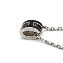 エルメス HERMES ポップアッシュ ミニ ペンダント ブラックXシルバー メタル ラッカー ネックレス Hモチーフ