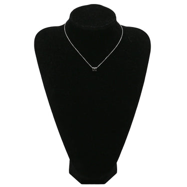 エルメス HERMES ポップアッシュ ミニ ペンダント ブラックXシルバー メタル ラッカー ネックレス Hモチーフ