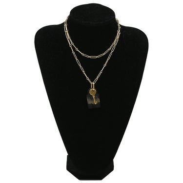 エルメス HERMES アミュレット パドロック GM ブラックXゴールド バッファローホーン GP ネックレス カデナ・鍵モチーフ