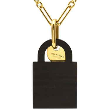 エルメス HERMES アミュレット パドロック GM ブラックXゴールド バッファローホーン GP ネックレス カデナ・鍵モチーフ