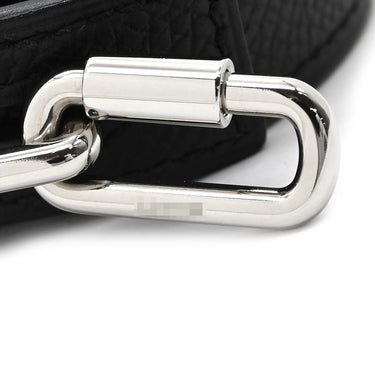 エルメス HERMES キュリオジテ ブラック ヴォーエプソン メタル バングル シルバー金具 ブレスレット 二連 二重