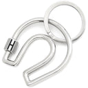 エルメス HERMES フェール ア シュヴァル シルバー×ブラック ステンレススチール キーホルダー シルバー金具 カラビナ キーリング 蹄鉄