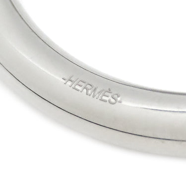 エルメス HERMES フェール ア シュヴァル シルバー×ブラック ステンレススチール キーホルダー シルバー金具 カラビナ キーリング 蹄鉄