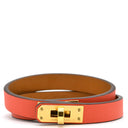 エルメス HERMES ケリードゥブルトゥール オランジュフィールド ヴォースイフト GP T2 ブレスレット ゴールド金具 2重 新品 未使用