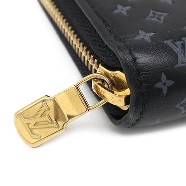 ルイヴィトン LOUIS VUITTON ナノグラム ジッピー ウォレット M82233 ノワール カーフ 長財布 ゴールド金具 ロングウォレット ラウンドファスナー レザー 黒