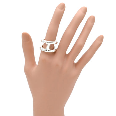 エルメス HERMES オスモズ GM シルバー シルバー925 #55(JP15) リング 指輪 アクセサリー AG925 Hモチーフ 15号