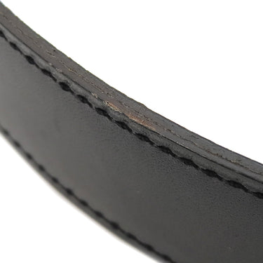 エルメス HERMES Hベルト ラッキーメタル ブラック×ブルージーン ボックスカーフ トゴ #85 ベルト シルバー金具 Hモチーフバックル 黒 青 リバーシブル