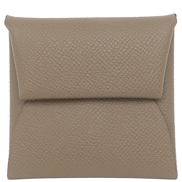 エルメス HERMES バスティア エトゥープ ヴォーエプソン コインケース シルバー金具 新品 未使用 グレージュ